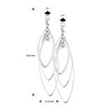 925 Zilveren Oorhangers - Hoogte 52.5mm