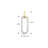 Hanger Diamant 0.09ct H Si Goud (Bicolor Goud Geel/Wit)