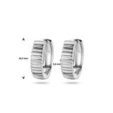 Klapoorringen van Gerhodineerd Zilver met Banenmotief - Formaat 5x16.5mm