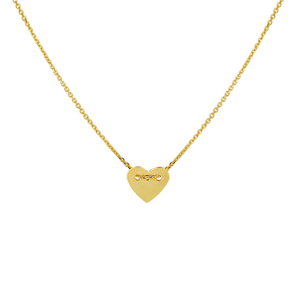 Geelgouden collier lengte 40cm+2 - Hanger Hart - Anker 1 mm - 14Krt. Goud