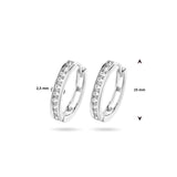 Klapoorringen 2,5mm Zirkonia Zilver Gerhodineerd