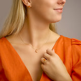 Oorknoppen van 14 Karaat Geelgoud met Citrien 2.50ct (2x 1.25ct)