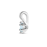 Geboortesteenhanger Maart met Aquamarijn van Gerhodineerd Zilver - Formaat 5 x 10mm