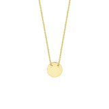 Damescollier van 14 Karaat Geelgoud, Ankerschakel 1mm met Ronde hanger - Lengte 40+2cm