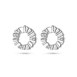Oorknoppen Cirkel met Zirkonia van Gerhodineerd Zilver - Diameter 10mm