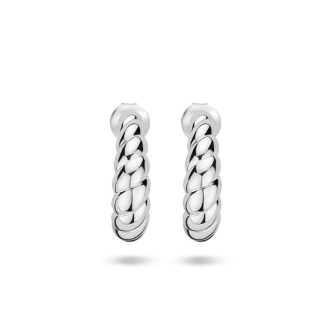 Stekeroorringen van Gerhodineerd Zilver Gedraaide Buis 5.5mm - Diameter 19.5mm