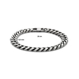 Herenarmband 8.5mm van Geoxideerd Zilver (OXI) Gourmet Schakel - Lengte 20cm