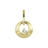 Ronde Hanger van 14 Karaat Geelgoud met Zirkonia - Diameter 10mm