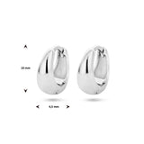 Klapoorringen van Gerhodineerd Zilver met Bolle Buis - Formaat 4.5x10mm