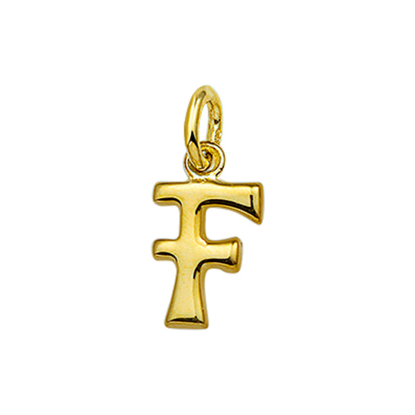 14 Karaat Geelgouden hanger - Letter F - 7 x 12 mm