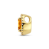 Geelgouden hanger met Citrien 0.80ct en Diamant 0.09ct - 14Krt. Goud - formaat 8 mm