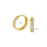 14 Kararaat Geelgouden Klapoorringen met Zirkonia - Formaat 2.3x11mm