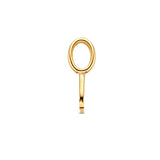 Letter D - Hanger van 14 Karaat Geelgoud - 3.5 x 9.5 mm