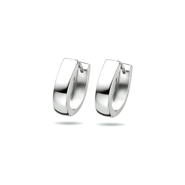 14 Karaat Witgouden Klapoorringen Diameter 12mm en Breedte 4mm