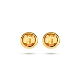Oorknoppen van 14 Karaat Geelgoud met Citrien 1.40ct (2x 0.70ct)