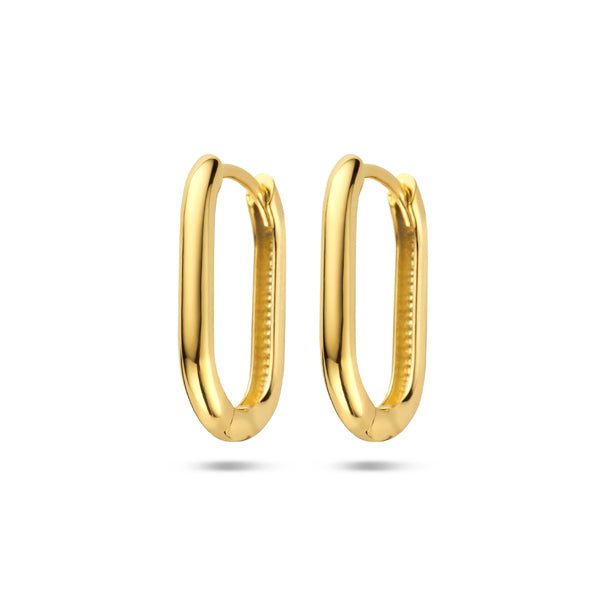 Paperclip klapoorringen van 14 Karaat Geelgoud - Formaat 2.5 x 18.5 mm