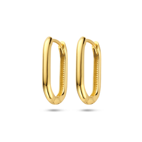 Paperclip klapoorringen van 14 Karaat Geelgoud - Formaat 2.5 x 18.5 mm