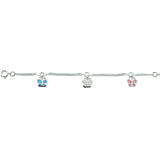 Kinderarmband 1.8mm van 925 Zilver met Vlinders met Parelmoer - Lengte 13+2cm