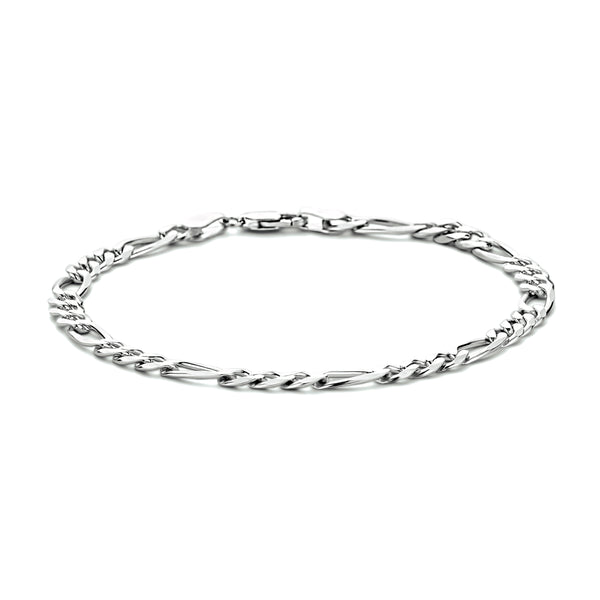 Herenarmband 5mm van Gerhodineerd Zilver, Figaro schakel - Lengte 21cm