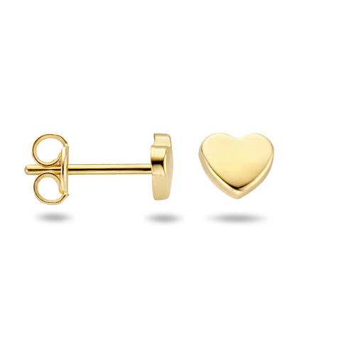 Oorknoppen Hartvorm van 14 Karaat Geelgoud - Formaat 5x4mm