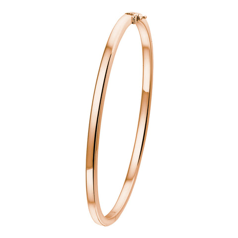 Damesarmband, Bangle 3mm van 14 Karaat Roségoud, Vlakke Buis - Diameter 61mm