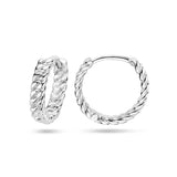 Klapoorringen met een Schakelmotief van Gerhodineerd Zilver - Formaat 3x13.5mm