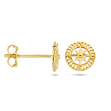 Oorknoppen Kompas van 14 Karaat Geelgoud - Diameter 6mm