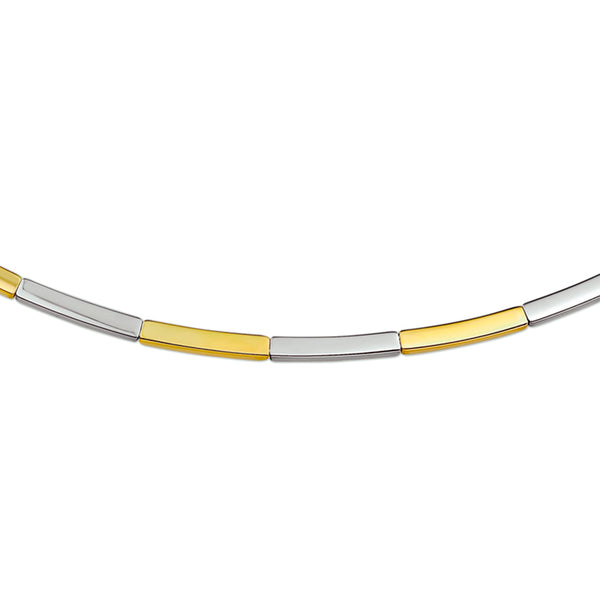 Bicolor collier lengte 43 cm - Choker 2.5 mm - 14Krt. Goud - Geelgoud en Witgoud