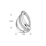 Gerhodineerd Zilveren Hanger met Zirkonia - Formaat 13x19.2mm