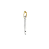 Hanger met Diamant 0.09ct - 14 Karaat Bicolor - Geelgoud met Witgoud - Formaat 7 x 22 mm