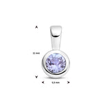 Hanger met Geboortesteen Juni | Tanzaniet met Gerhodineerd Zilver - Formaat 5.5 x 11mm