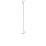 Geelgouden collier lengte 41cm+4 - Zoetwater Parel 4 mm - 14Krt. Goud