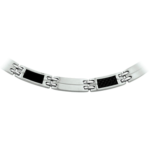 Herencollier van Edelstaal, Platte Elementen (Choker) 7.5mm - Lengte 50cm