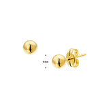 Oorknoppen Bol van 14 Karaat Geelgoud - Diameter 4 mm