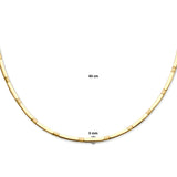 Damescollier van 14 Karaat Geelgoud, Platte Elementen, Choker 3 mm - Lengte 43cm