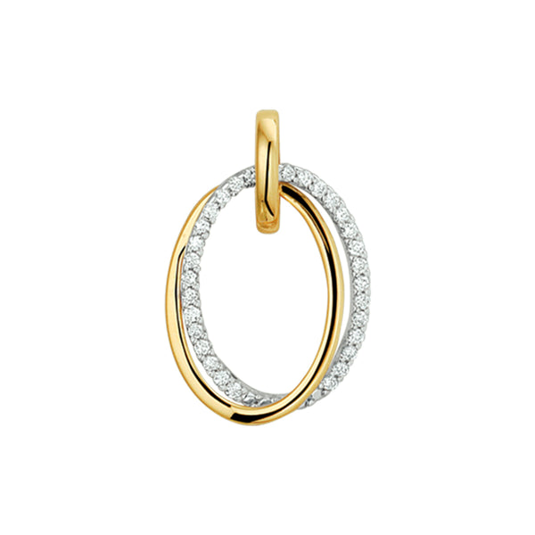 Hanger Diamant 0.15ct H Si Goud (Bicolor Goud Geel/Wit)