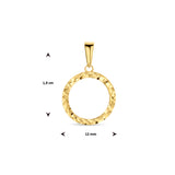 Ronde Hanger Gediamanteerd van 14 Karaat Geelgoud - Diameter 12mm