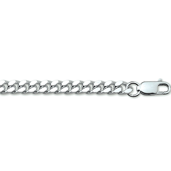 Herenarmband 4.8mm van 925 Zilver, Gourmet 6 zijdes geslepen - Lengte 20cm