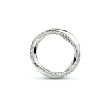 Ronde Hanger met Zirkonia - Gerhodineerd Zilver - Diameter 20mm