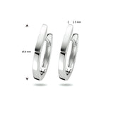 Klapoorringen van Gerhodineerd Zilver Glanzend en Mat - Formaat 2x17.5mm