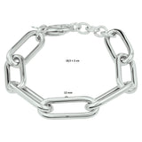 Armband Anker 12 Mm 18,5 + 2 Cm Zilver Gerhodineerd