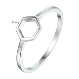 Ring Zeshoek Zilver Gerhodineerd