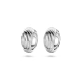 Klapoorringen van Gerhodineerd Zilver met Banenmotief - Formaat 6x15mm