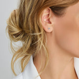 14 Karaat Witgouden Oorknoppen met Zirkonia 3.5mm
