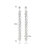 Oorhangers met Schakelmotief van Gerhodineerd Zilver - Hoogte 50mm