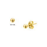 Oorknoppen Bol van 14 Karaat Geelgoud - Diameter 3 mm