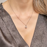 Ronde hanger van 14 Karaat Witgoud met Diamant 0.26ct - Diameter 8.2 mm