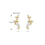 14 Karaat Geelgouden Oorknoppen met Zirkonia - Formaat 3.5x7.5mm