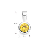 Hanger met Synthetische Geboortesteen November | Gerhodineerd Zilver - Formaat 5.5 x 11mm