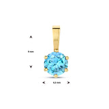 Hanger met Geboortesteen Maart | Blauwe Zirkonia met 14 Karaat Geelgoud - Formaat 4.5 x9 mm